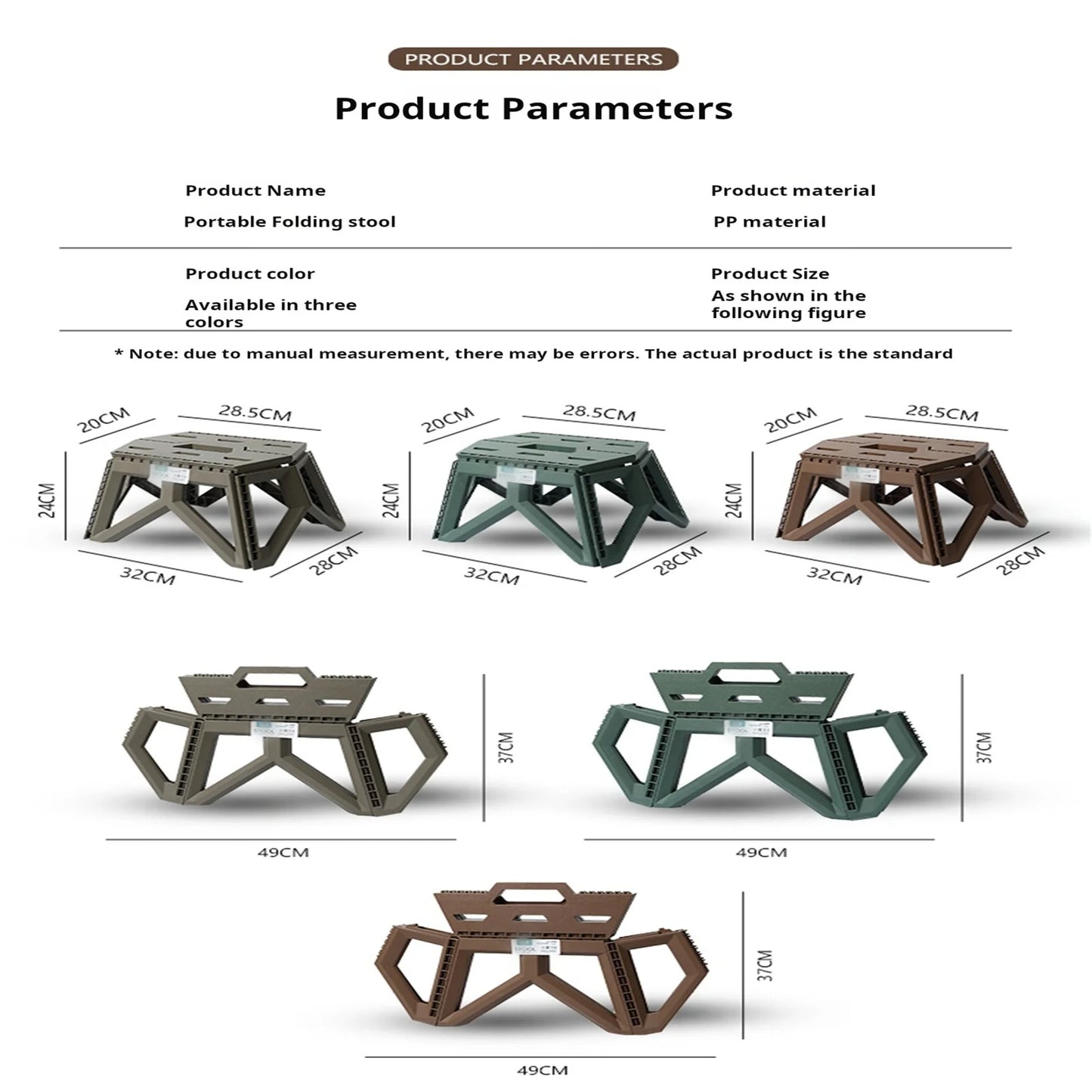 Outdoor Small Stool Portable Folding Stool High Load Bearing Durable Small Chair Fishing Stool Beach Stool Camping Stool