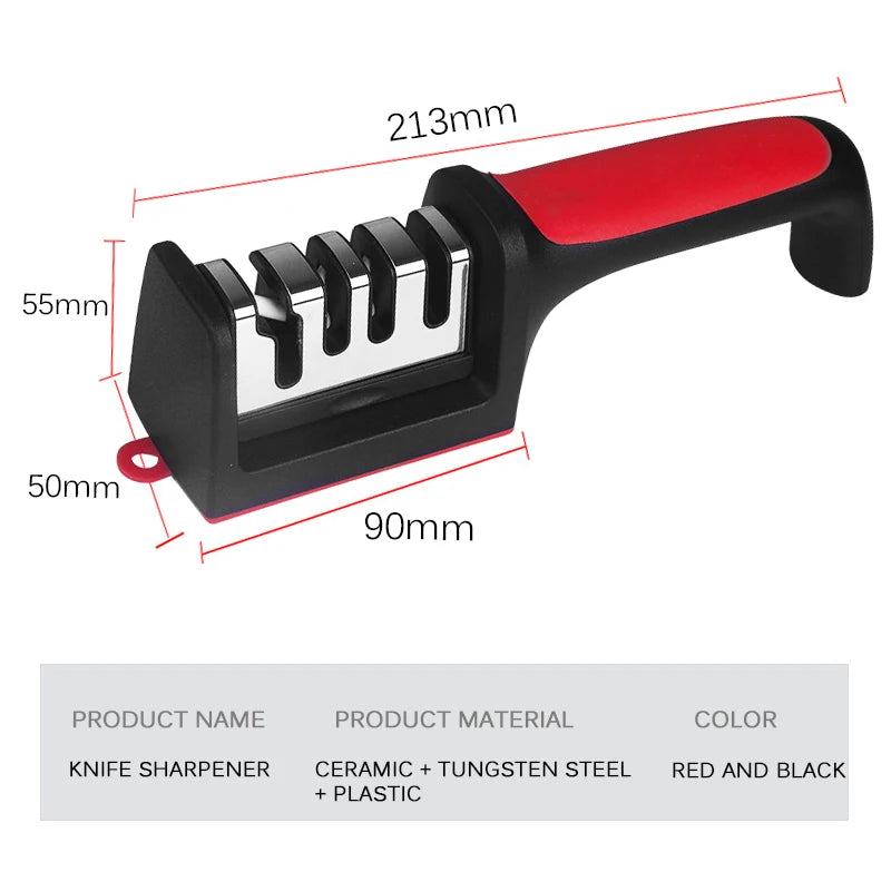 3/4-Segment Multi-Functional Knife Sharpener – Handheld & Durable