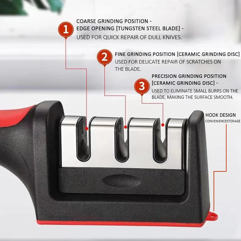 3/4-Segment Multi-Functional Knife Sharpener – Handheld & Durable