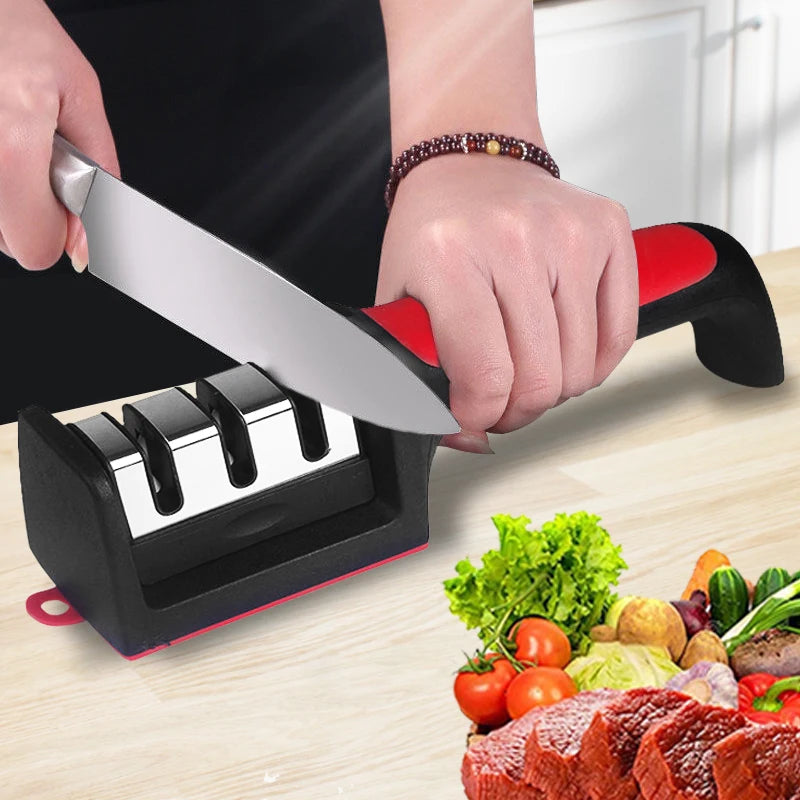 3/4-Segment Multi-Functional Knife Sharpener – Handheld & Durable